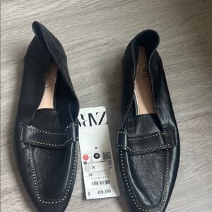 Zara Black Loafers size 38 brand new